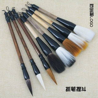 毛笔狼毫大斗笔 大号毛笔兼毫国画书法对联练习用羊毫提斗大批发