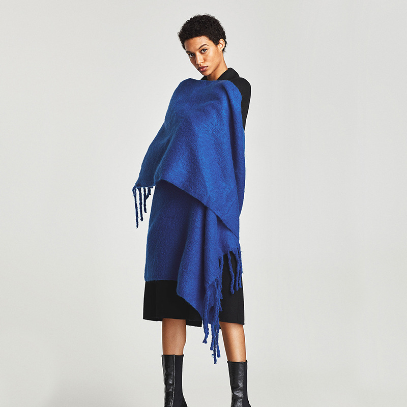 European and American Foreign Trade Autumn and Winter Thickened Warm Shawl Macaron Solid Color Versatile Faux Cashmere Z Brand Women's Scarf European and American Foreign Trade Autumn and Winter Thickened Warm Shawl Macaron Solid Color Versatile Faux Cashmere Z Brand Women's Scarf