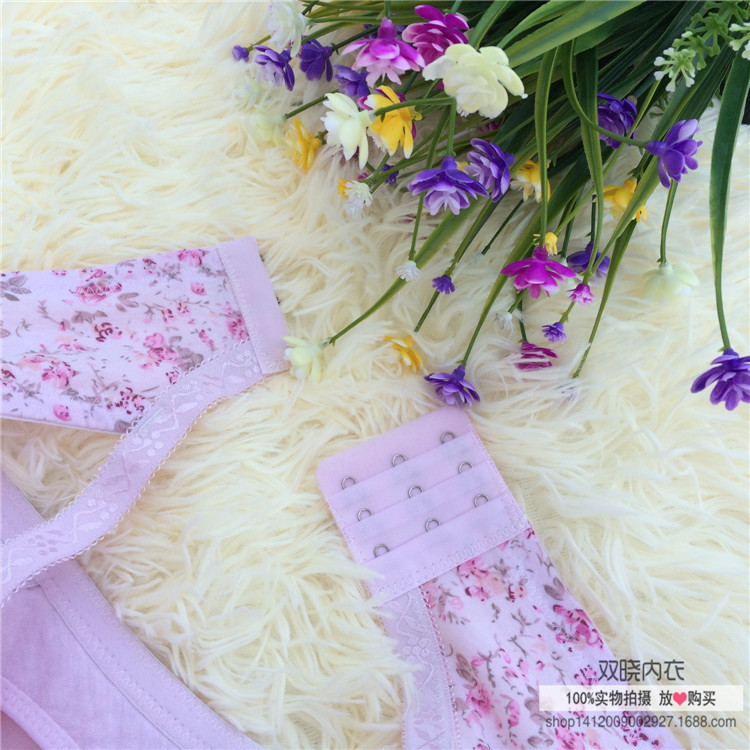 Fábrica al por mayor de algodón puro anti-exposición sujetador de enfermería hebilla frontal sin anillo de acero ajuste maternidad sujetador de enfermería