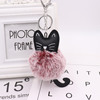 Cute black keychain, pendant, plush doll, bag decoration, kitten, cat, Birthday gift