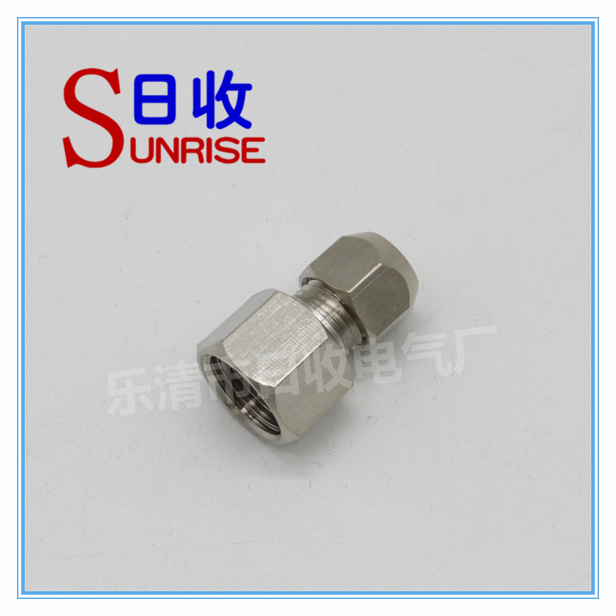 全铜镀镍铜管卡套接头 内螺纹直通气管接头PCF 气动快速接头