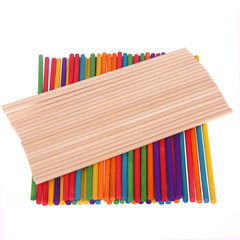 Original Colorful Round Sticks, Popsicle Sticks, Creative DIY Handmade Model Toys, Small Wood Sticks