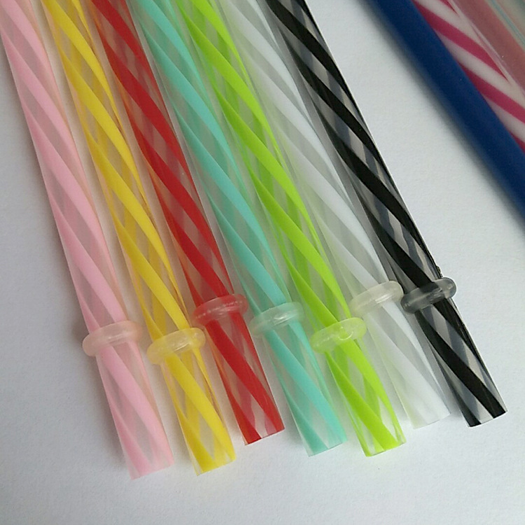 Nueva paja de plástico desechable color sólido paja de polvo de plata endurecida paja creativa paja de fiesta al por mayor