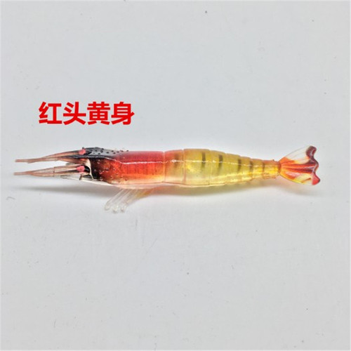 Lure soft shrimp 8.6cm 3.6g single piece glow-in-the-dark red-eye shrimp lure with fish hook hole