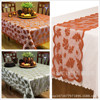 Thanksgiving Table Flag Flag Harvest Festival Maple Leaf Table cloth autumn -colored leaves lace desktop flag desktop towel