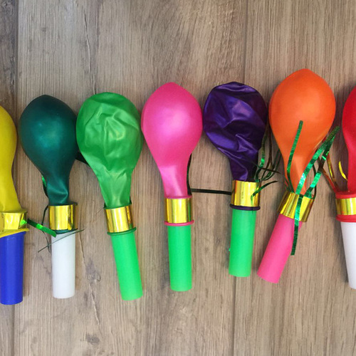 Balloon Pearlescent Whistle Balloon Golden Whistle Children’s Toy Gift Box Blister Floor Promotion 2 Yuan Store Products