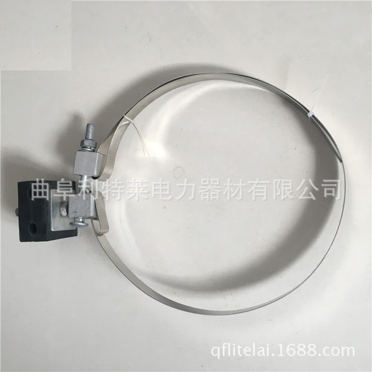 ADSS/OPGW杆用引下线夹钢带型 绝缘引线线夹电线杆光缆橡胶夹具