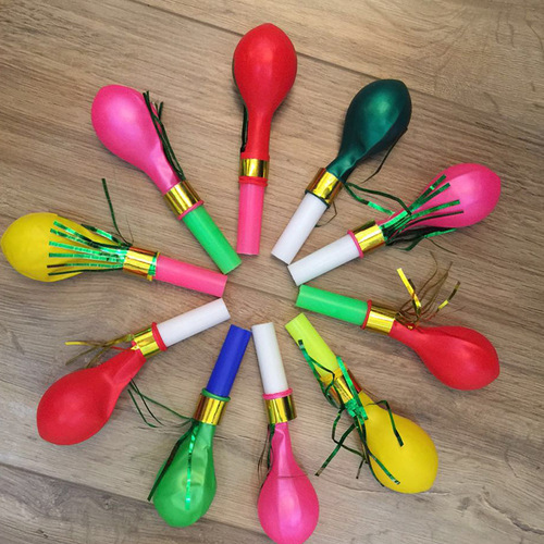 Balloon Pearlescent Whistle Balloon Golden Whistle Children’s Toy Gift Box Blister Floor Promotion 2 Yuan Store Products