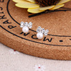 Fresh earrings from pearl, Korean style, flowered, wholesale