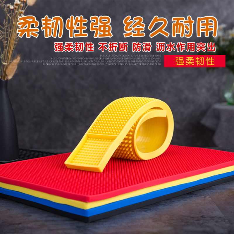 Bar Mat PVC montaña engrosada estera de la barra de color de goma de silicona antideslizante impermeable rectangular estera de la barra de drenaje