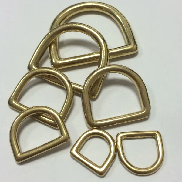 Pure copper seamless D ring D-shaped buckle D-shaped connecting ring brass strap buckle high-end luggage leather hardware accessories