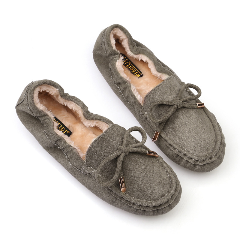Tods mujeres forradas de lana estilo coreano bombas de algodón del todo fósforo zapatos planos cálidos antideslizantes mujeres embarazadas más tamaño arco zapatos Casuales