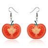 Fresh acrylic earrings, fruit summer accessory, Korean style, wholesale