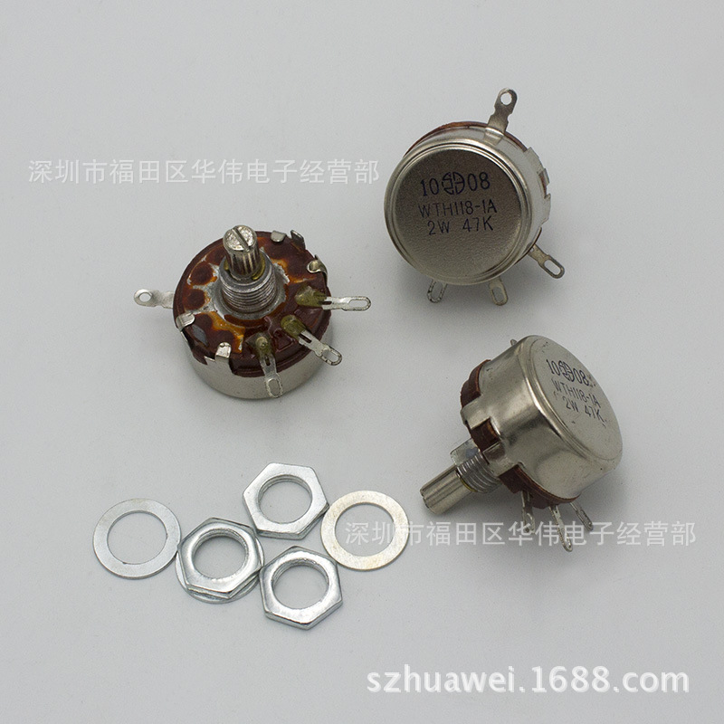 电位器单圈碳膜 WTH118-1A 2W 47K单圈碳膜电位器 大功率可调.用