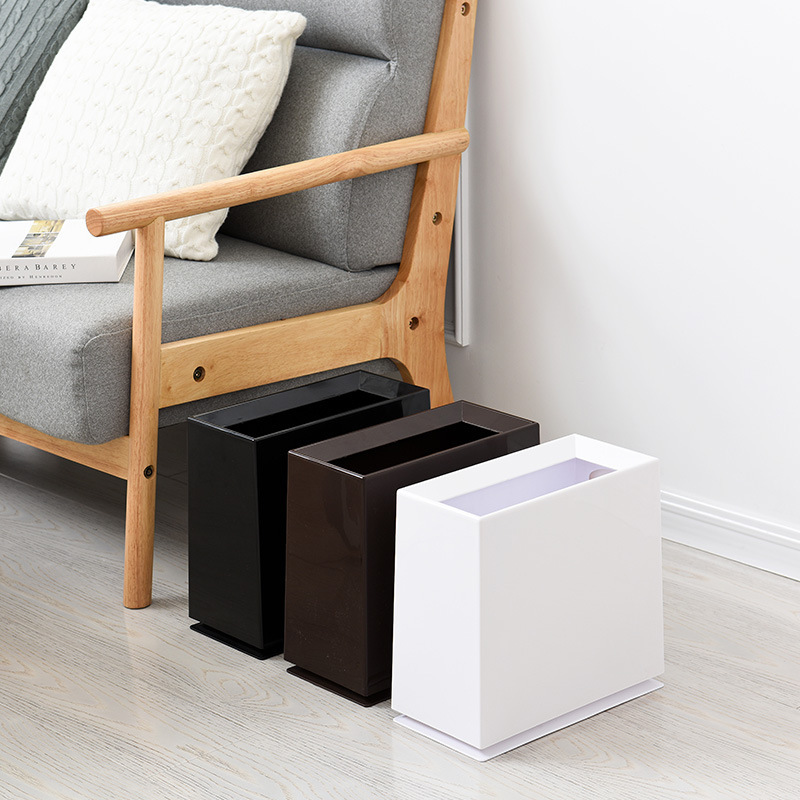 Japanese-style Square Creative Bathroom Office Bedroom Living Room Household Coverless Paper Basket European-style Slit Trash Bin