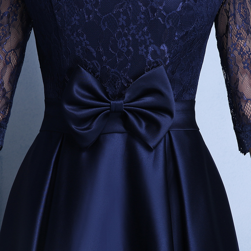 Vestido de noche de nuevo estilo 2026 al por mayor, vestido de novia de manga larga de longitud media, vestido de brindis, vestido de dama de honor, envío directo de una sola pieza.