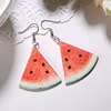 Fresh acrylic earrings, fruit summer accessory, Korean style, wholesale