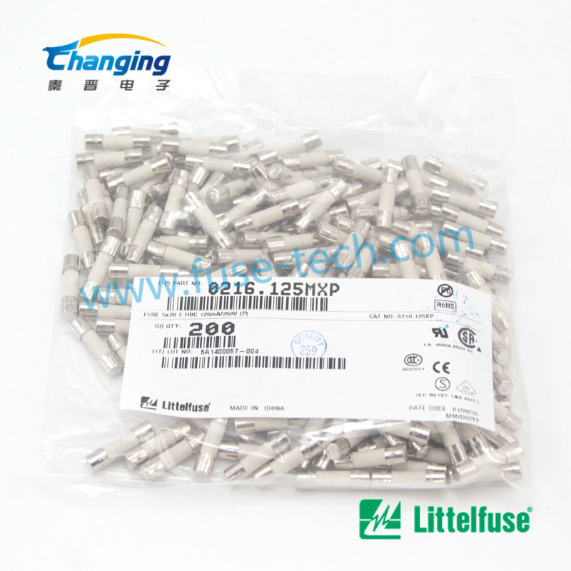 陶瓷管 力特进口 有认证 0216.125MXP 0.125A 250V 快速保护