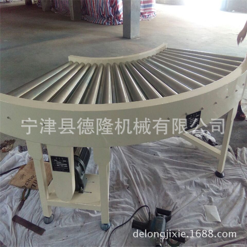 转弯链板传送机 自动化PVC皮带转弯输送机 PVC带式箱货输送机