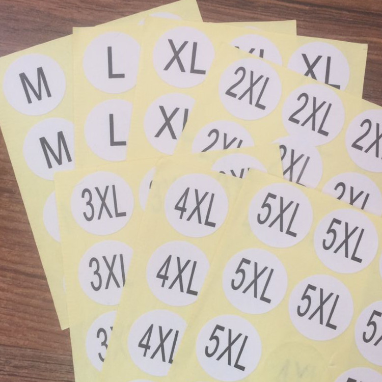 25MM圆形衣服号码贴不干胶 白底黑字服装外包装数字号码标贴印刷