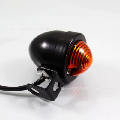 Harley retro modified turn signal old school style full metal black plating direction signal indicator (Dönmə işıqları) - black-quantity-1