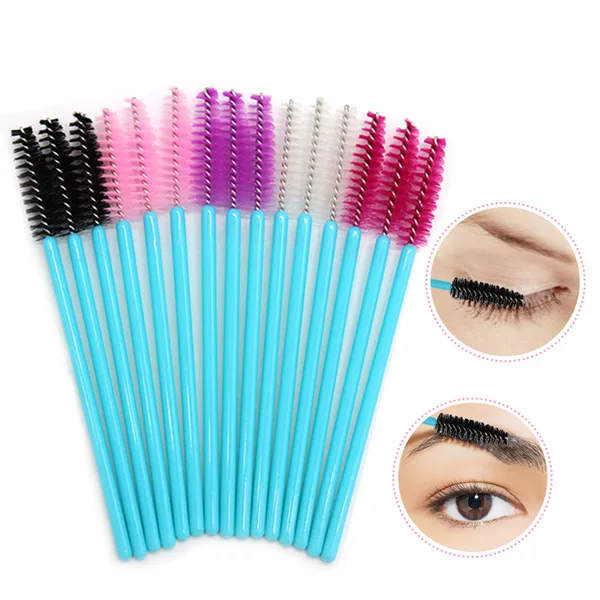 50 PCs/Pack Disposable Solid Eye Eyelash Brush Roll Portable Plastic Rod Makeup Tool Eyelash Comb Eyebrow Brush