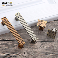 新中式衣櫃門拉手櫥櫃美式單孔復古仿古銅家具五金抽屜小把手歐式