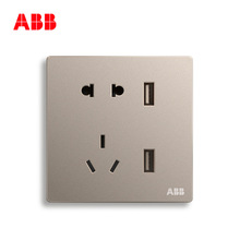 ABB轩致无框开关插座二位带USB二三极插座AF293N-PG;10256790