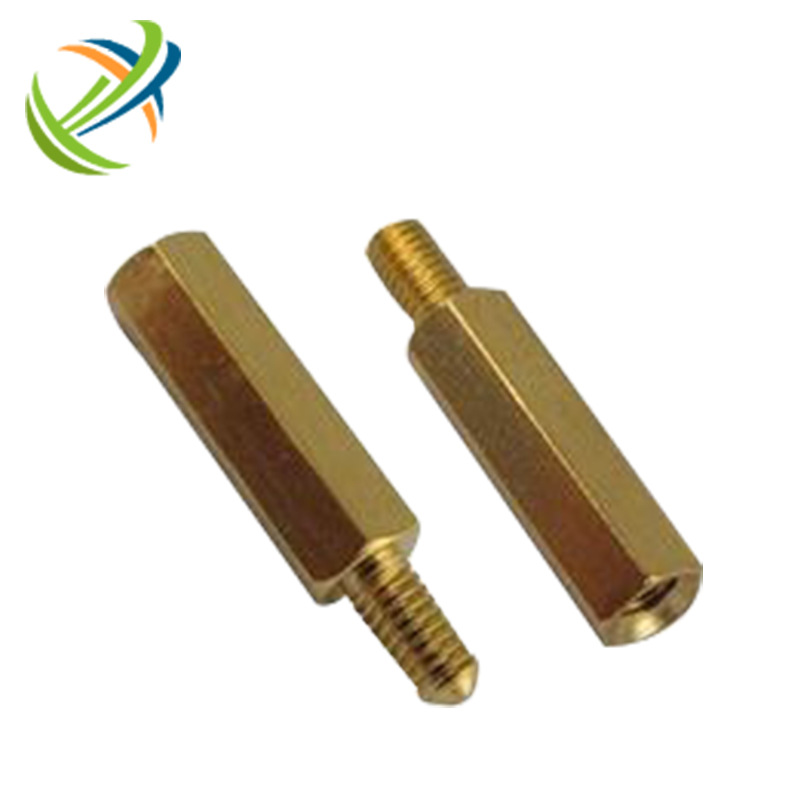 厂家供应双通铜柱内螺纹空心六角阴阳铜柱 轮椅部件六角铜柱