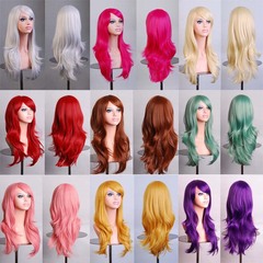 Cosplay long-haired anime wig, colorful Western and European style, suitable for export, multi-color, best-selling item, factory direct sale 70
