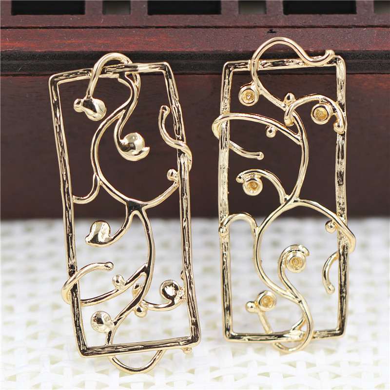 Cast copper rattan frame 15 * 39MM DIY hairpin hair accessories material