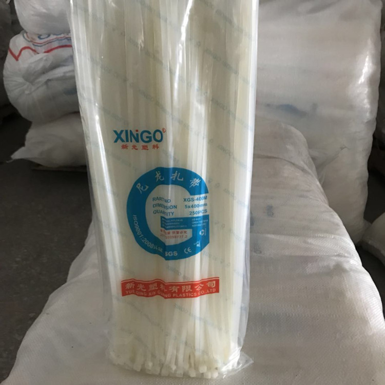 新光 5*380mm 阻燃尼龙扎带 一拉得塑料扎带250条/包 勒死狗扎带