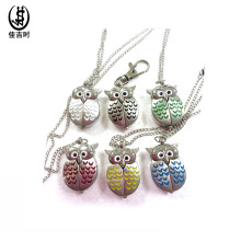 深圳工厂直销怀表女款F1063合金猫头认鹰项链表锁匙扣表学生礼品