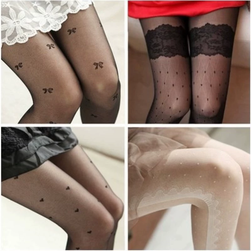 Thin base sexy tights with bow