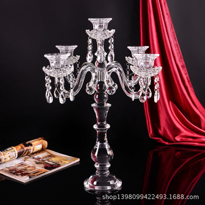 Manufactor wholesale Long crystal Candle Holders fashion romantic European style Single head Butter lamp Decoration Lamp supply Home Furnishing