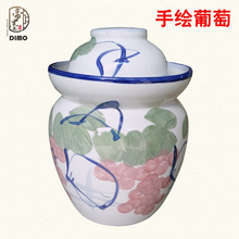批发景德镇陶瓷泡菜坛子家用双盖密封罐腌蛋缸瓷器储物罐带盖坛子