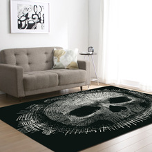 骷髅头客厅地毯卧室餐厅地垫ebay亚马逊货源件代发图案尺寸代发