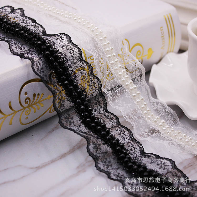 4cm black and white pearl lace lace DIY clothing wedding home…