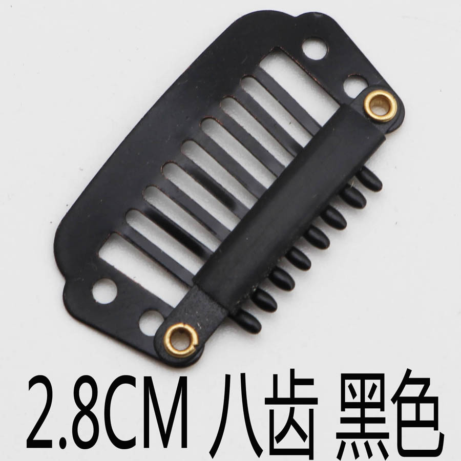 2,8-3,4 CM peluca clip en forma de U extensión del pelo gota de agua BB clip de pelo fetal 8 dientes pelo real accesorios de fijación peine de peluquería