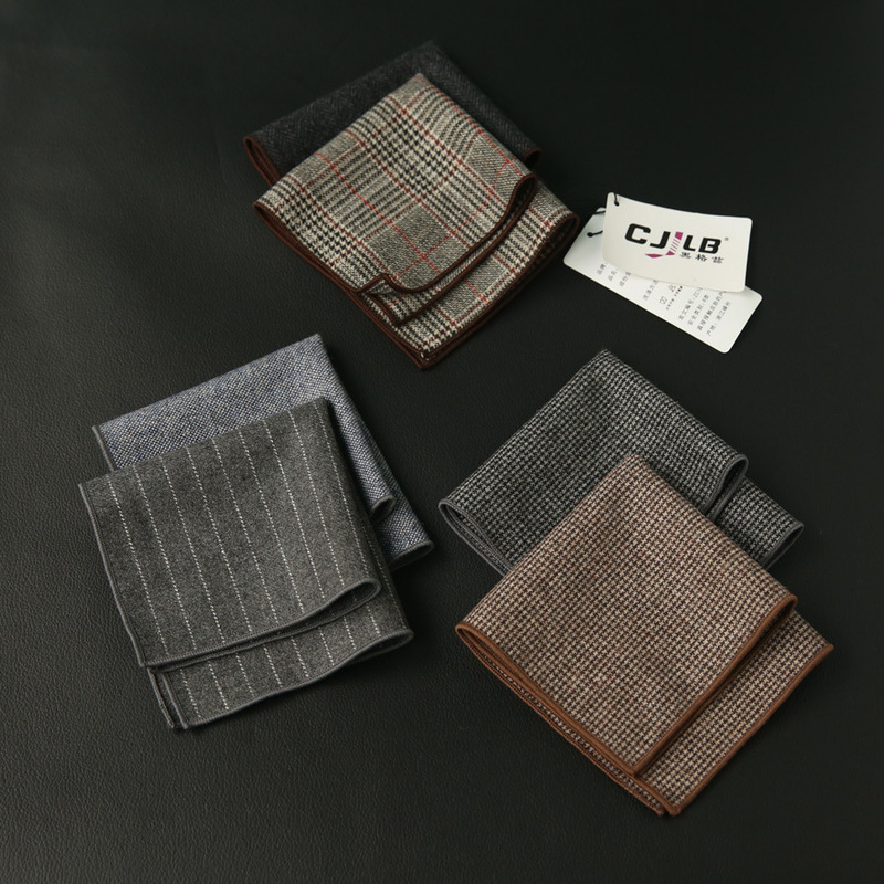 Men's Wool Pocket Scarf Simple Small Square Scarf Light Luxury Accessories Breast Scarf Business Dress British Factory Spot Men's Wool Pocket Scarf Simple Small Square Scarf Light Luxury Accessories Breast Scarf Business Dress British Factory Spot
