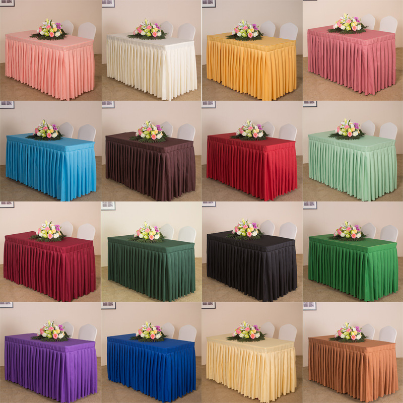 Meeting Tablecloth Cold Dining Table Skirt Fabric Sign-in Table Skirt Exhibition Activity Desk Cover Long Tablecloth Table Cover