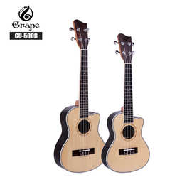 专业尤克里里23寸 26寸 GU-500云杉玫瑰木乌克丽丽缺角ukulele