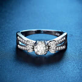 跨境wish新款戒指指环女镶钻锆石马眼潮流缘定今生情侣戒指