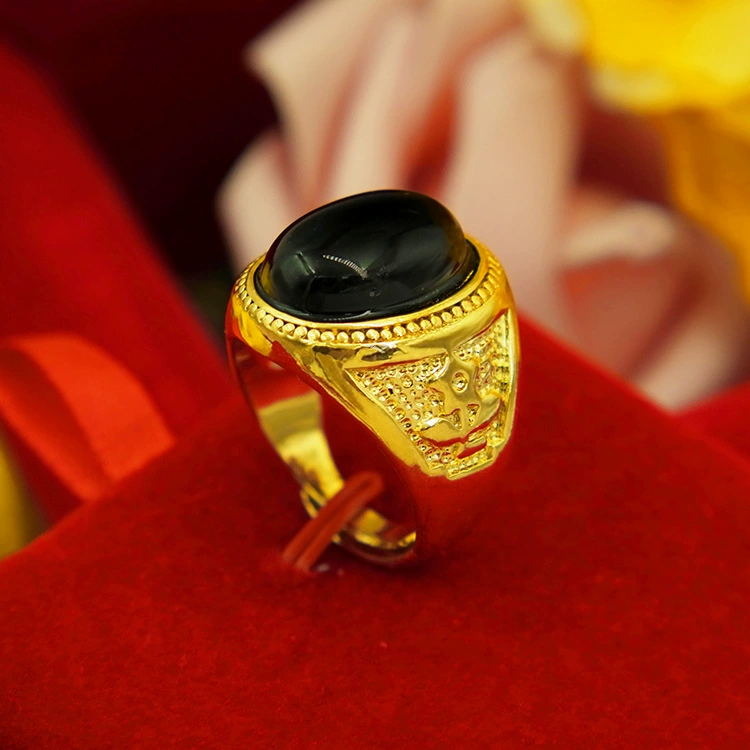 Brass long-lasting ring, agate accessory