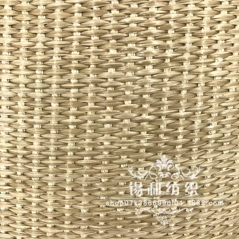PP草自然田园风棉加拉菲草编织面料仿草编织布箱包鞋材可定制pp草