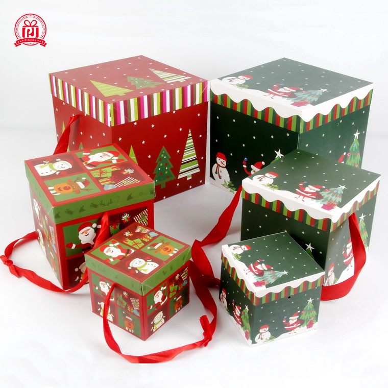 Nueva caja de regalo de decoración navideña suministros de decoración navideña caja de regalo de papel caja de manzana de Nochebuena