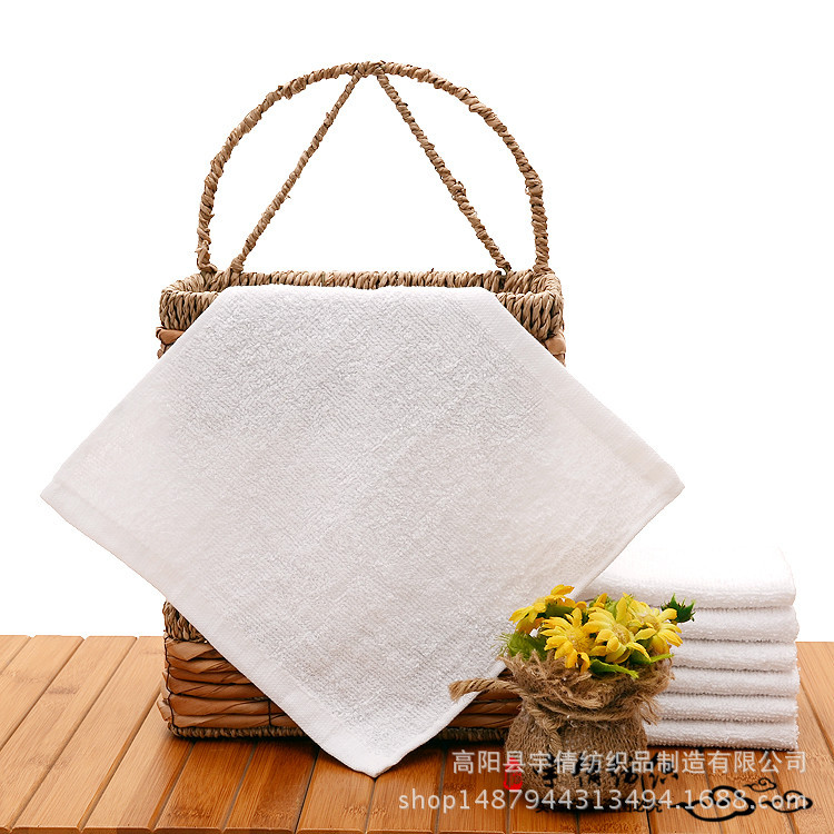 Factory wholesale white towel Beauty Club health face towel kindergarten children's small square towel