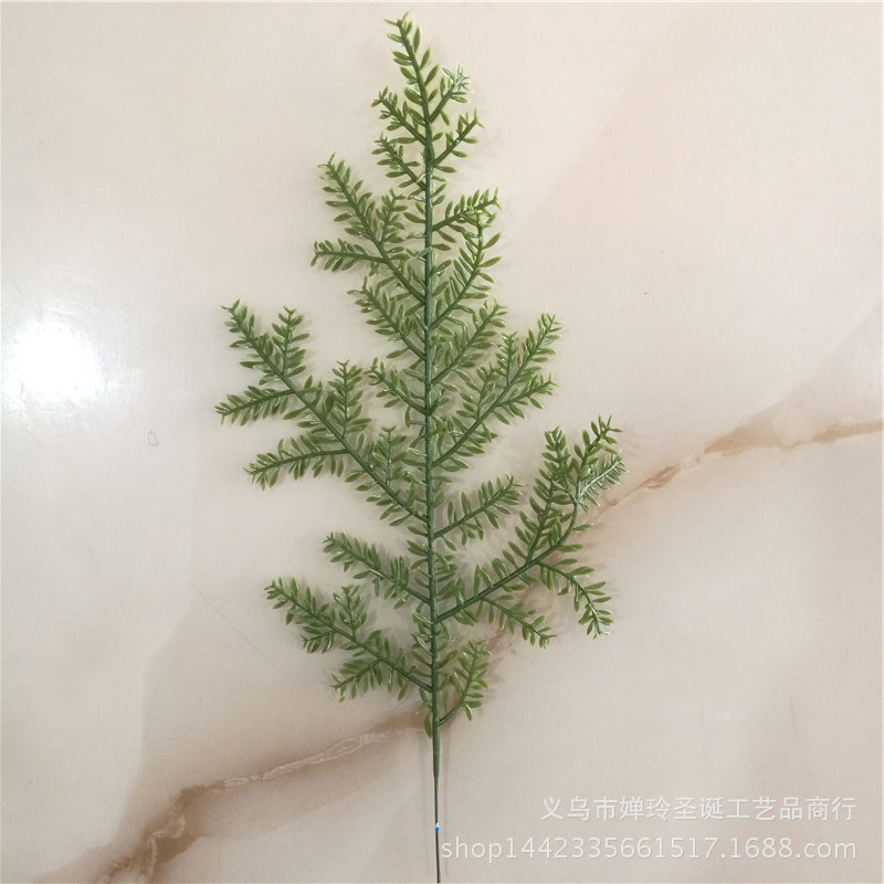仿真蕨类植物 塑料带铁线松针枝 圣诞树工艺装饰松树枝配件批发