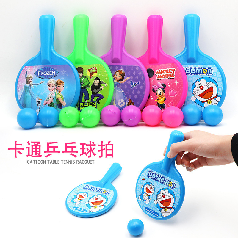 Mini Portable Cartoon Table Tennis Racket Children's Outdoor Sports Toy Set Table Tennis Toys Wholesale