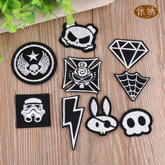 Fashion trend brand men's decorative embroidery floral badge patch for holes, patches, patches, AliExpress trade source black badge